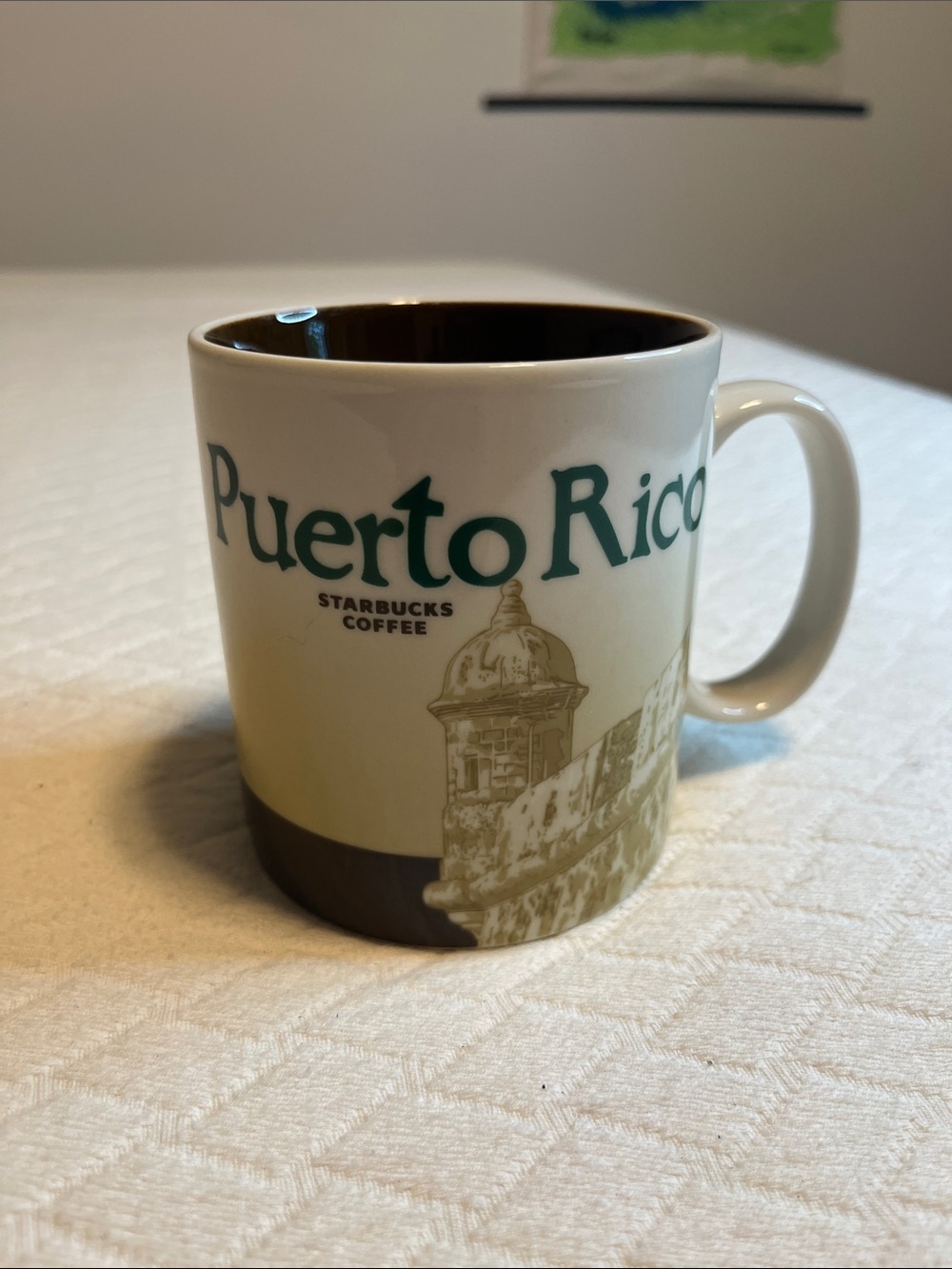 Starbucks Puerto Rico mug, 16 oz, large, beige/brown/green